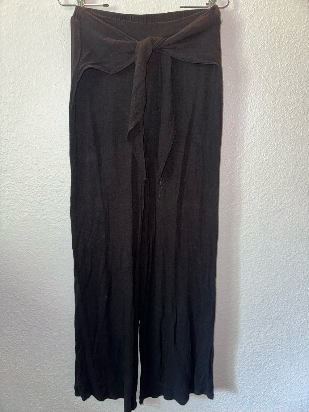 entro Black Tie-Front Wide-Leg Pants